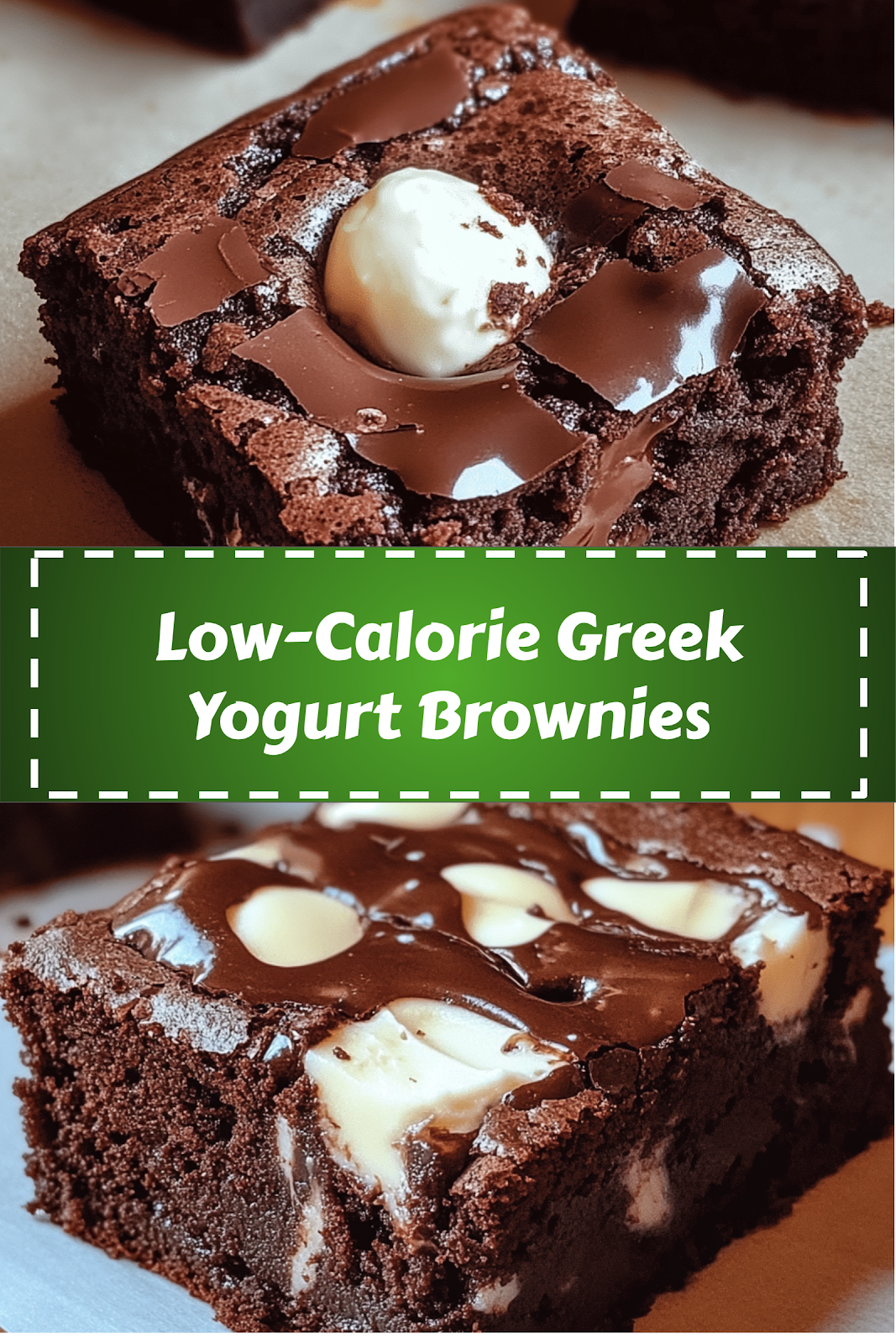 Easy and delicious homemade Low-Calorie Greek Yogurt Brownies recipe ready to enjoy