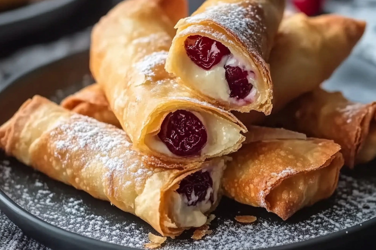 Cherry Cheesecake Egg Rolls