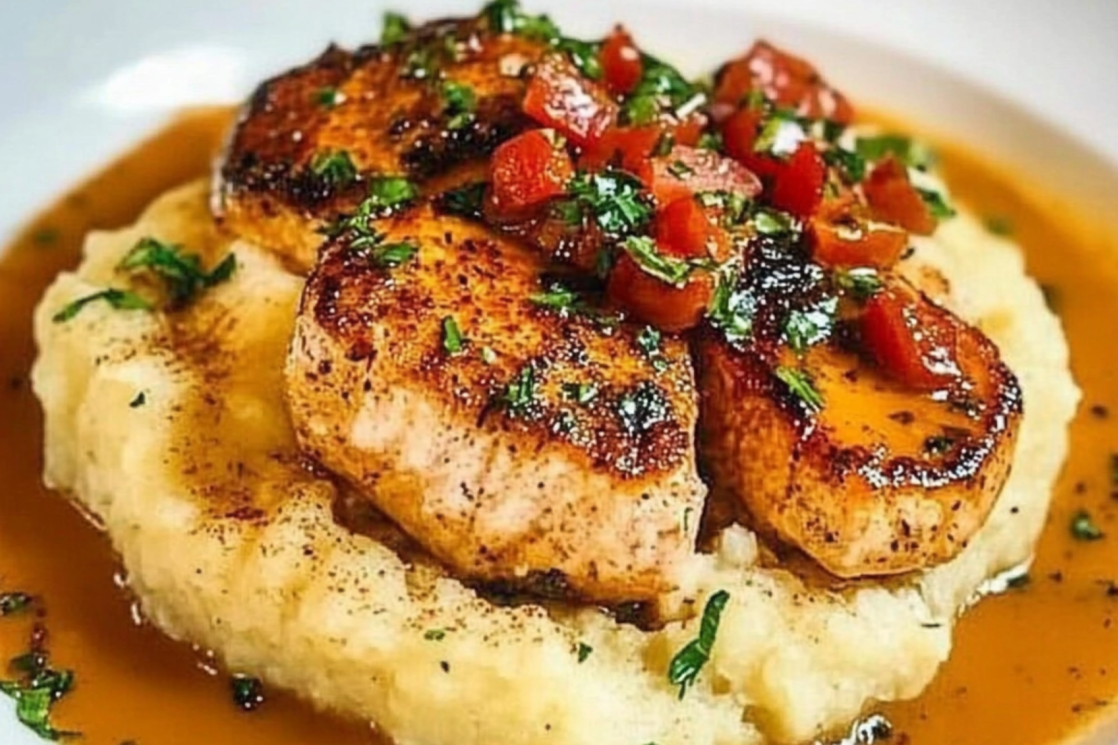 Creole Salmon and Grits