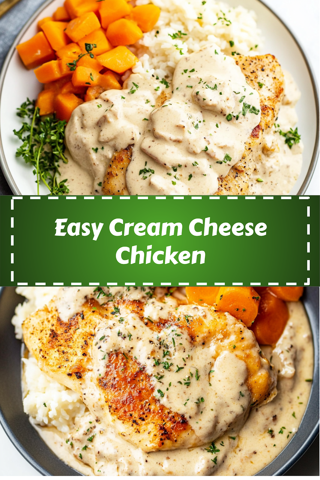 Easy and delicious homemade Easy Cream Cheese Chicken recipe ready to enjoy