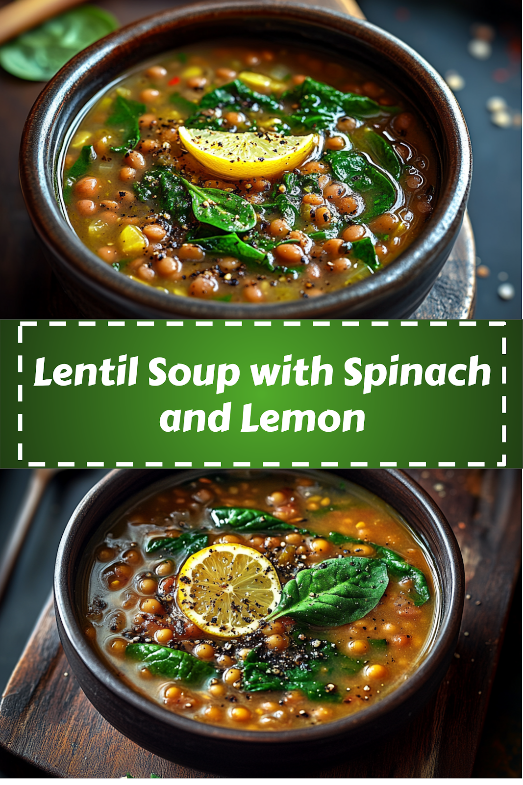 Easy and delicious homemade Lentil Soup with Spinach and Lemon recipe ready to enjoy - complete with ingredients list and step-by-step cooking instructions