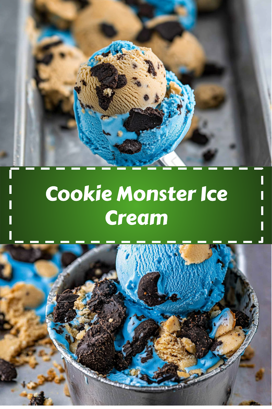 Easy homemade Cookie Monster Ice Cream recipe with ingredients and step-by-step guide