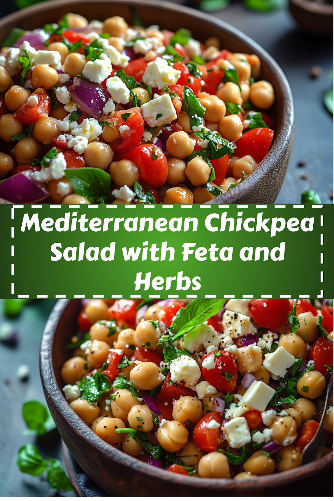 Easy and delicious homemade Mediterranean Chickpea Salad with Feta and Herbs recipe ready to enjoy - complete with ingredients list and step-by-step cooking instructions