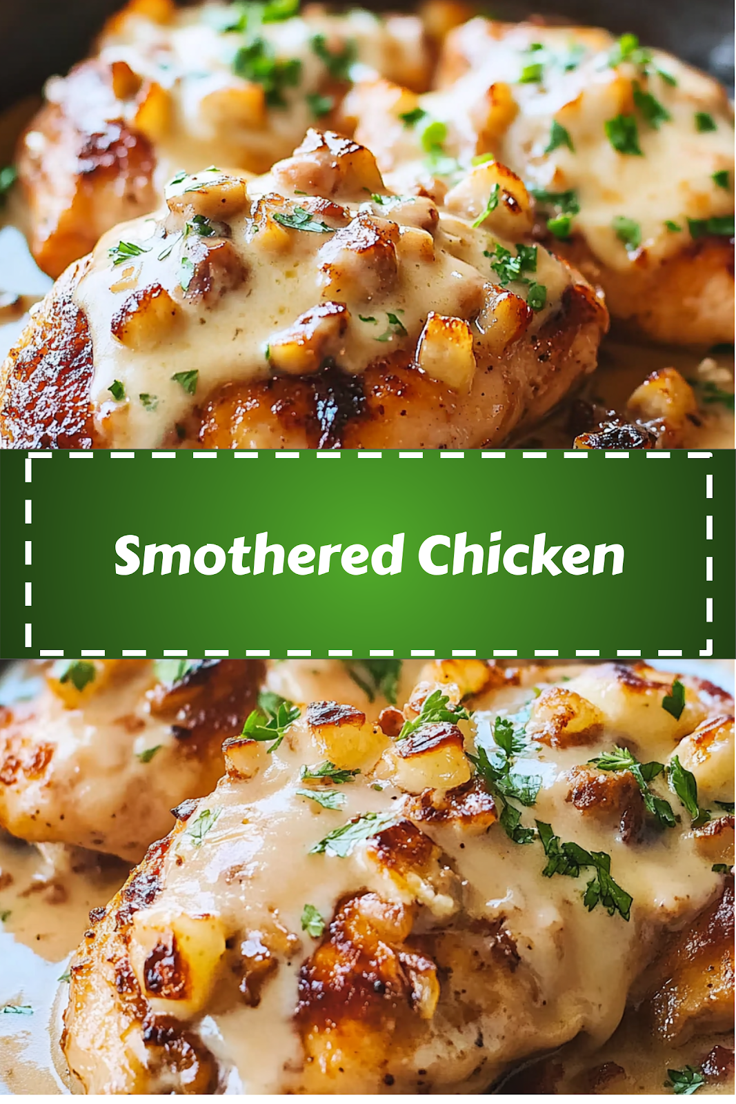 Easy and delicious homemade Texas Roadhouse Smothered Chicken recipe ready to enjoy