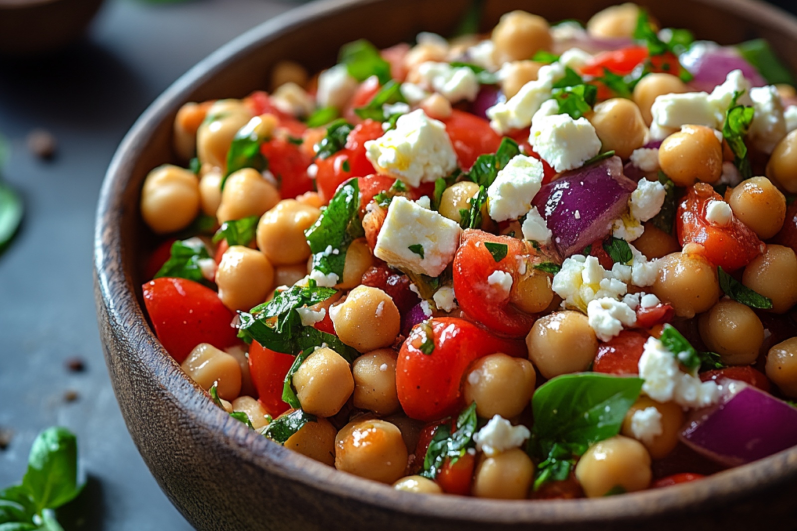 Mediterranean Chickpea Salad with Feta and Herbs