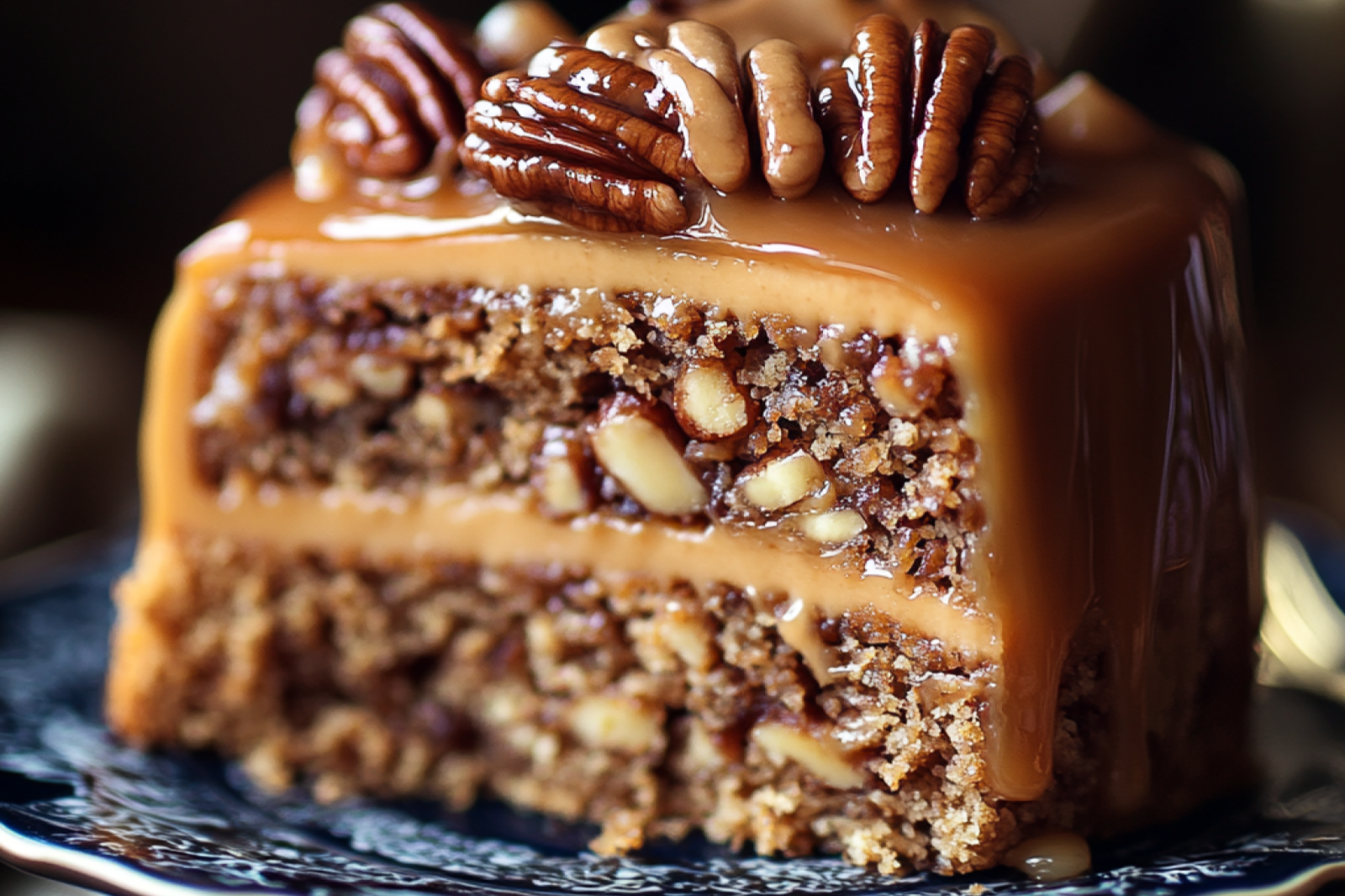 Southern Pecan Caramel Cake