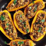 Lentil Stuffed Delicata Squash with Cranberries and Pecans 2 Lentil Stuffed Delicata Squash with Cranberries and Pecans